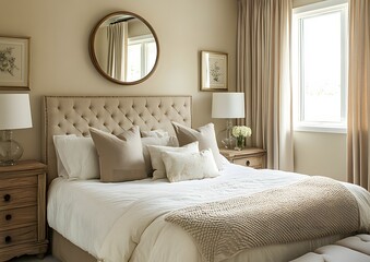 32. Neutral-toned room with one mirror