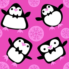 Christmas animals seamless penguin pattern for wrapping paper and fabrics