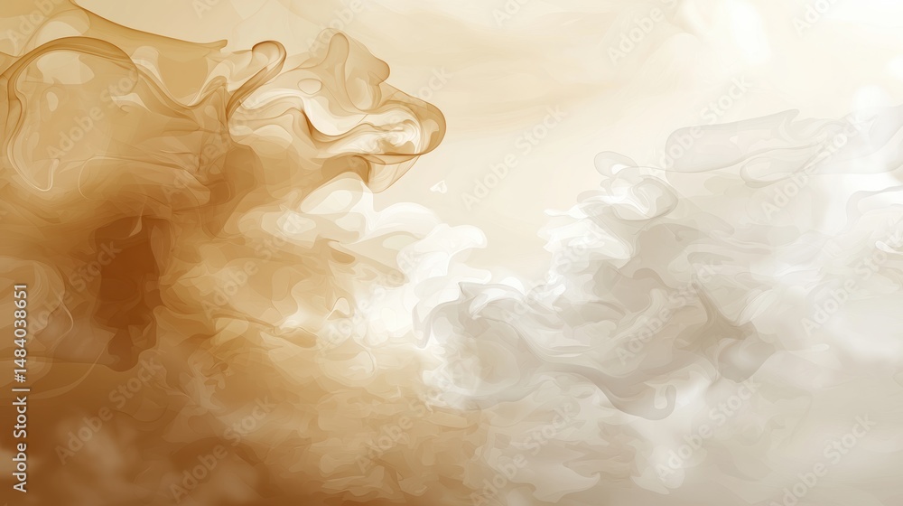 Poster ethereal beige hues background creating a dreamy abstract effect with elegant flow and smooth gradie