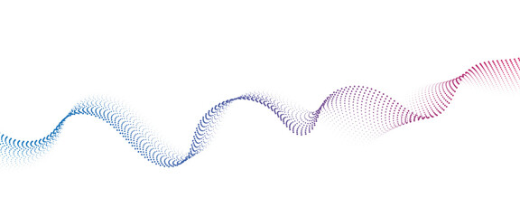 Flowing Dot Wave halftone gradient pattern on transparent background	
