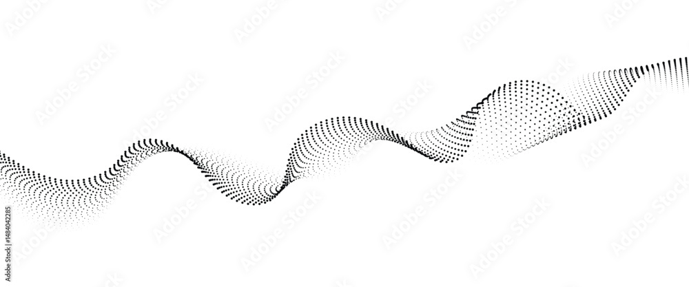 Leinwandbilder flowing dot wave halftone gradient pattern on transparent background