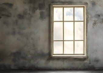 Fototapeta premium 63. Isolated window on a blank wall
