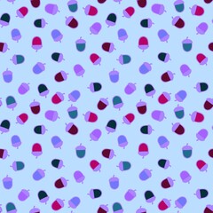 Autumn leaves seamless acorn pattern for wrapping paper and fabrics