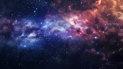 Vibrant Nebula Displaying Purple Pink And Blue Hues With Sparkling Stars