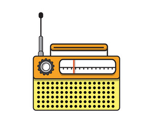 Retro Vintage Radio Illustration | Cartoon Style Vector