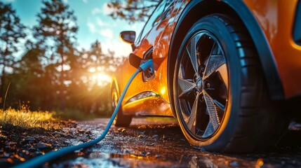Sustainable energy approaches for charging hybrid car batteries.