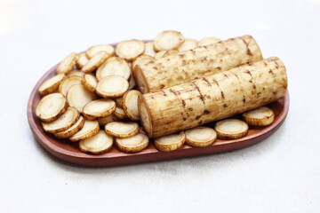 Fresh burdock roots or gobo roots