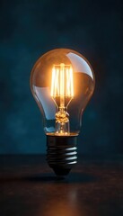 A bright light bulb shines, representing a brilliant idea, innovation, and inspiration Perfect for concepts of creativity, problem-solving, and success , knowledge, opportunity