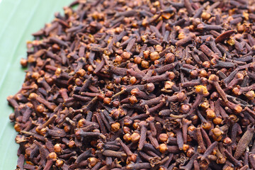 A spice of dried cloves, herbal medicine plant