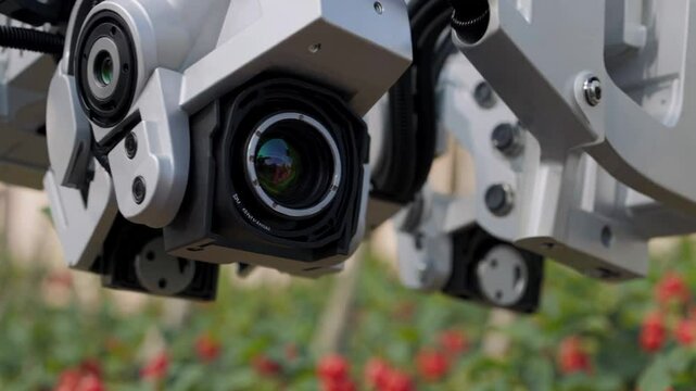 Agricultural robot scanning berries with optical sensor