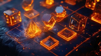 Fiery Geometric Abstract: A Digital Art Exploration