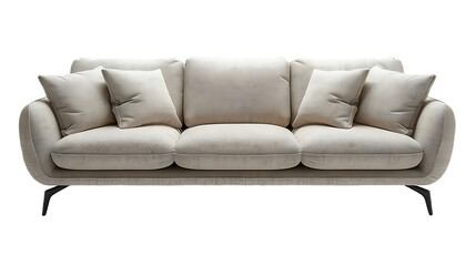 Fototapeta premium Modern lounge seating with designer cushions isolated on transparent background