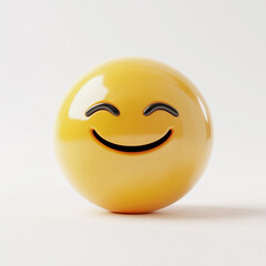 A smiling face with a pink lip is shown on a white background. Concept of happiness and positivity