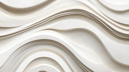 Abstract white wave surface design with elegant curves and subtle shadows a seamless backdrop for modern interior design