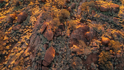 Desert outcrop afternoon light