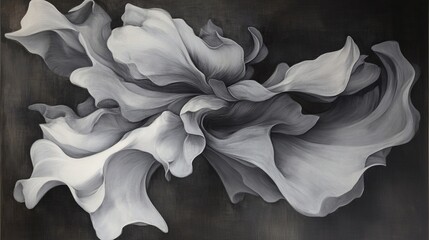 Fototapeta premium Abstract Floral Grayscale Painting
