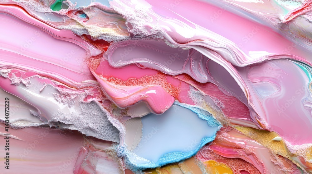 Poster abstract pastel-colored fluid background with elegant motion and soft curves for calming visuals