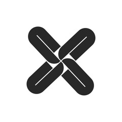 black and white cross