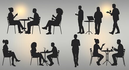 Cafe Silhouettes: Intimate Moments, Subtle Lighting