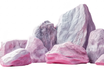 Pastel pink abstract rock formation on a transparent background for product display