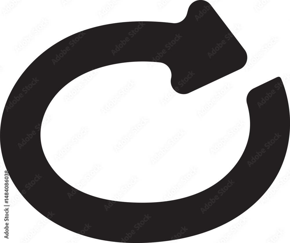 Poster circular arrow icon representing renewal recycling refresh rotation repeat