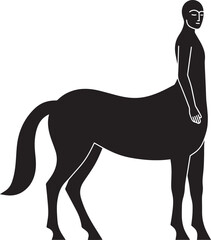 A Mythical Hybrid Creature in Black and White