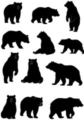 Majestic Bear Silhouettes: A Dark Elegance