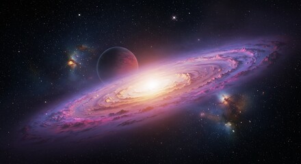 Cosmic Dance: Galactic Core's Embrace