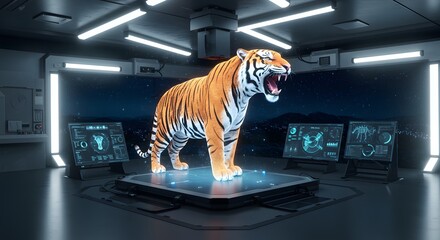 Digital tiger hologram display
