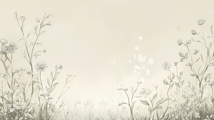 Ivory background with a faint silver floral design. [Lanternblood Forest] | Hollowgleam Field | faint shine. Illustration