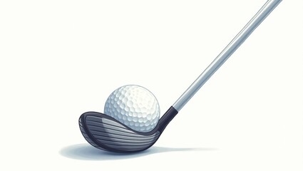 Golf Ball and Club on White Background – High-Resolution Stock Photo