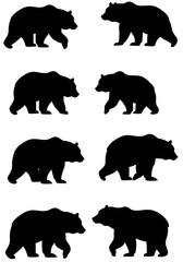Elegant Bear Silhouettes: A Graphic Design Set