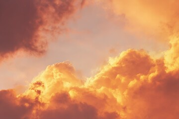 Beautiful cloudy sky at sunset, banner design
