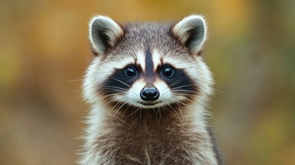 Fototapeta premium Adorable raccoon portrait with charming expression and detailed fur texture