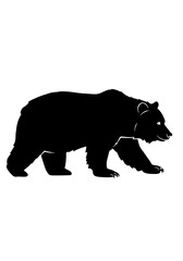 Fototapeta premium Majestic Bear Silhouette: Powerful & Elegant Black Ink Art