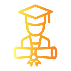 graduate Line Gradient Icon