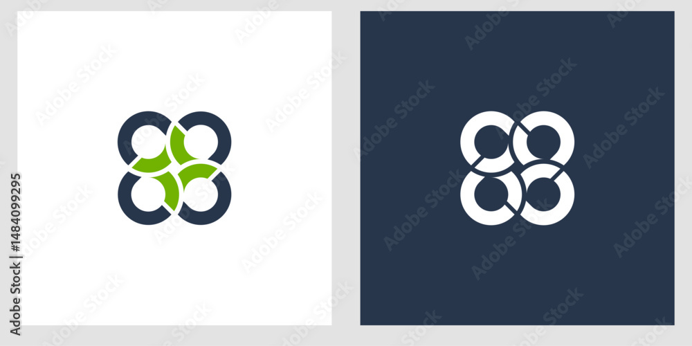 Poster circular interlocking design, representing interconnection and unity, elegant visuals