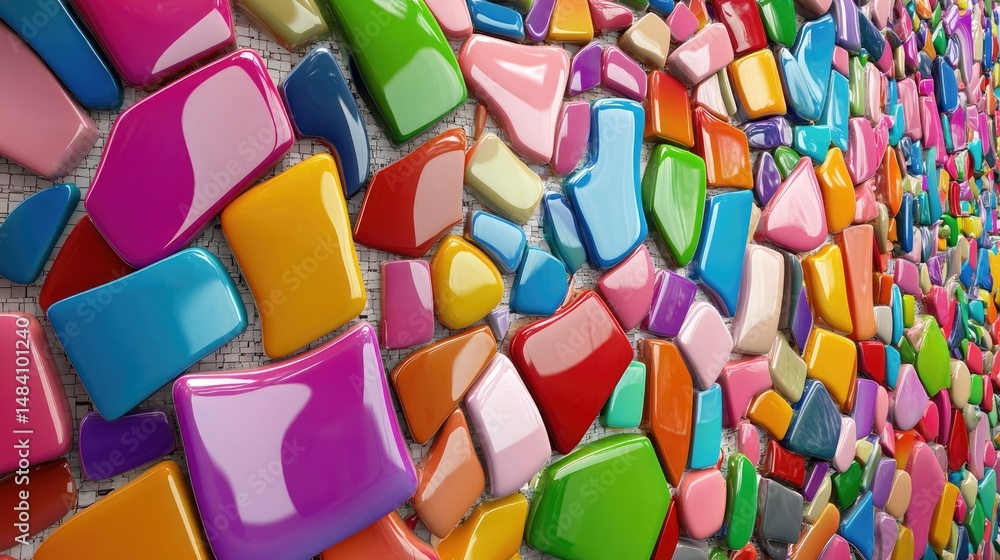 Poster colorful abstract mosaic tiles forming an artistic background for modern digital graphics