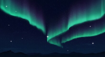Celestial Dance: Aurora Borealis 3D Render