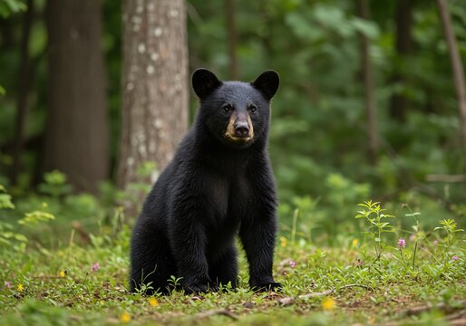 Black Bear's Gaze: Forest Majesty