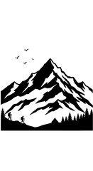 Majestic Peak: Black & White Mountain Solitude