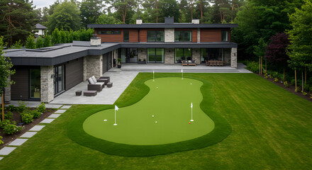 Elegant Modern Home With Golf Course and Luxurious Outdoor Living Space