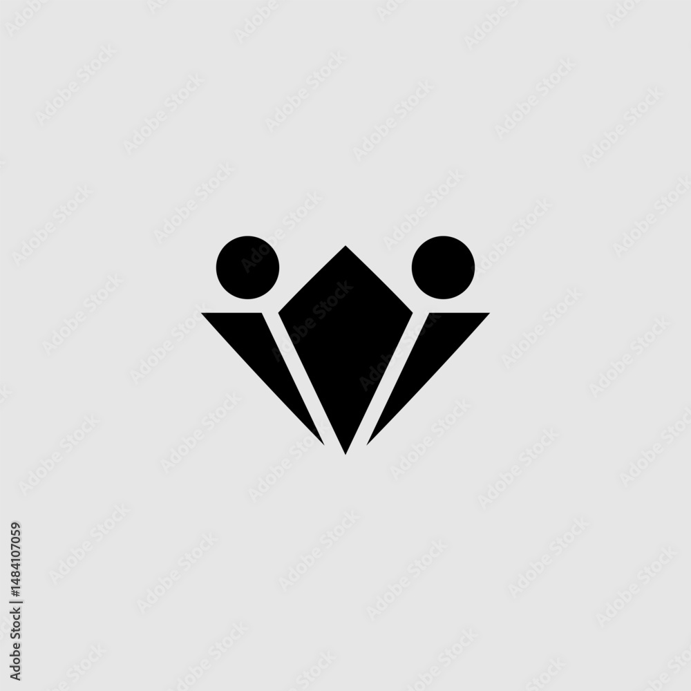 Poster geometric abstraction showcasing connection and unity with minimalist design