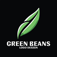 Green Beans Vector Logo Design