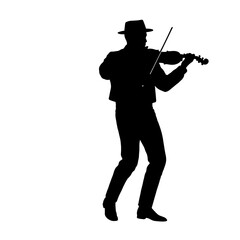 Silhouette of a Passionate Violinist