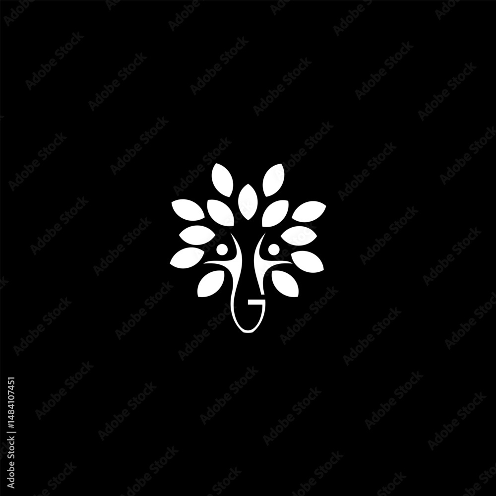 Poster human connection concept using tree leaves with minimalist design