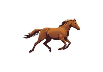 Chestnut Stallion in Motion: A Vector Illustration