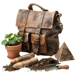 Vintage Leather Backpack Archaeology Dig Site