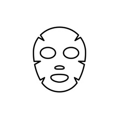 Face mask pack icon. Simple outline style. Skin care, sheet, cosmetic, beauty concept. Thin line symbol. Vector illustration design isolated.