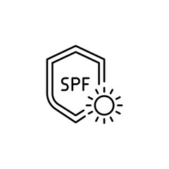 UV protect icon. Simple outline style. Protection, SPF, rays block, ultraviolet, fabric, sun radiation concept. Thin line vector illustration isolated.